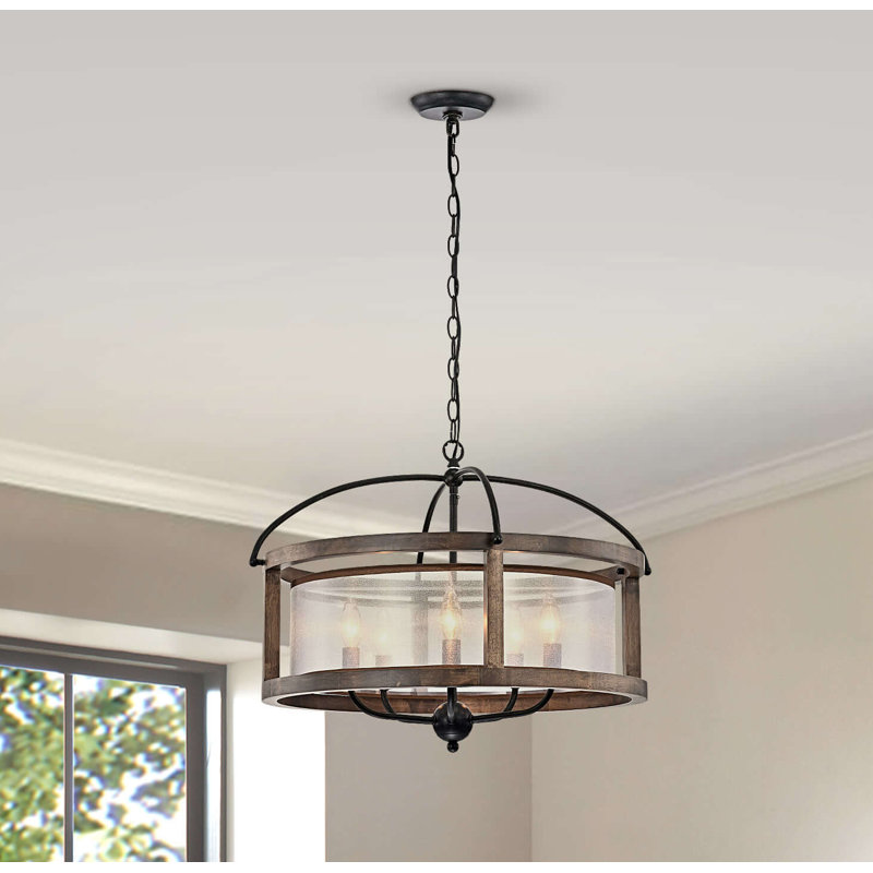 Eugen 5 Light Shaded Drum Chandelier Drum chandelier, Drum shade